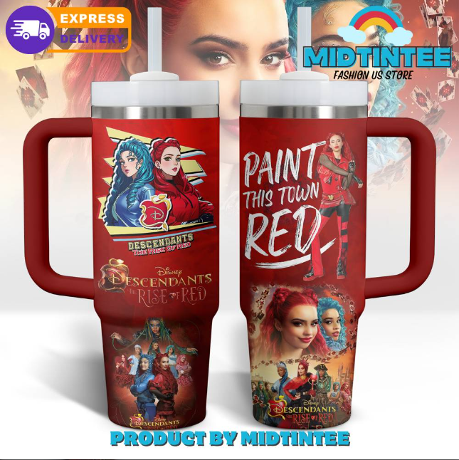 Descendants The Rise Of Red Paint This Town Red 30oz or 40oz Stainless Steel Tumbler With Handle QDH
