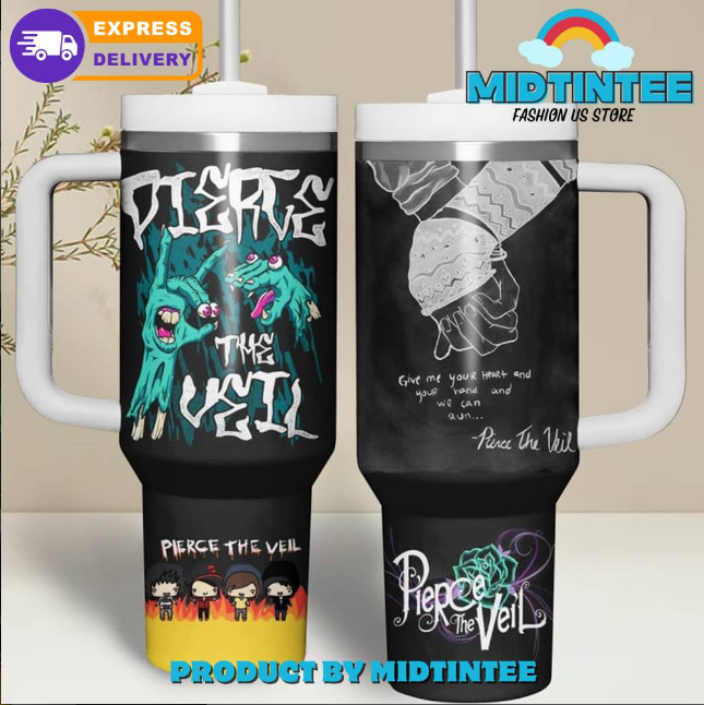 Pierce The Veil Millions Dollar Houses 30oz or 40oz Stainless Steel Tumbler With Handle QDH