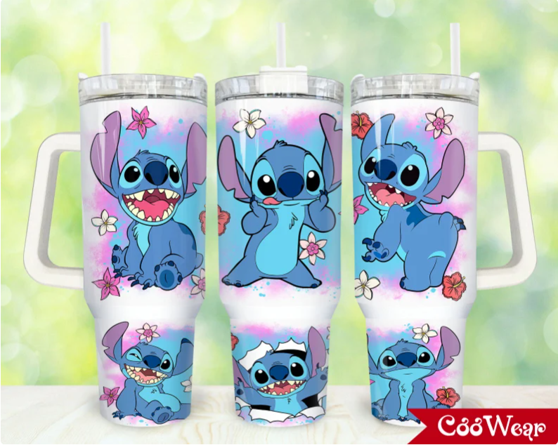 DIGITAL FILES Cartoon Characters Wrap Cartoon 30oz or 40oz Stainless Steel Tumbler With Handle QDH