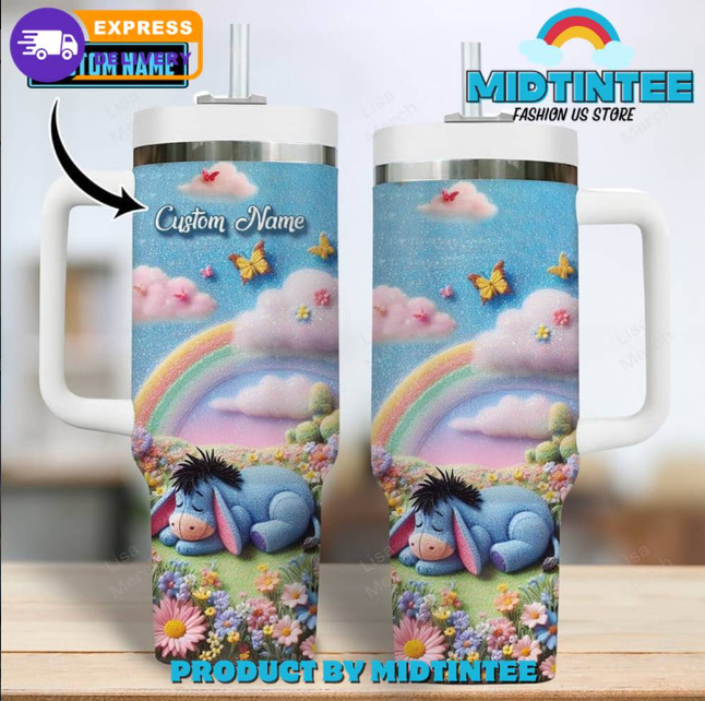 Winnie The Pooh Customized 30oz or 40oz Stainless Steel Tumbler With Handle QDH