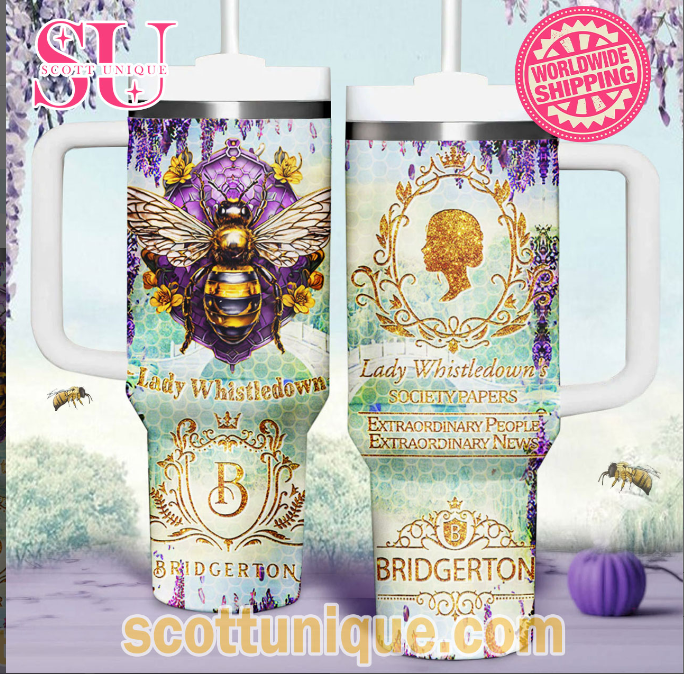 Bridgerton Lady Whistledown Limited Edition 30oz or 40oz Stainless Steel Tumbler With Handle QDH