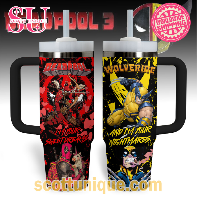 Deadpool and Wolverine Limited Editions 30oz or 40oz Stainless Steel Tumbler With Handle QDH