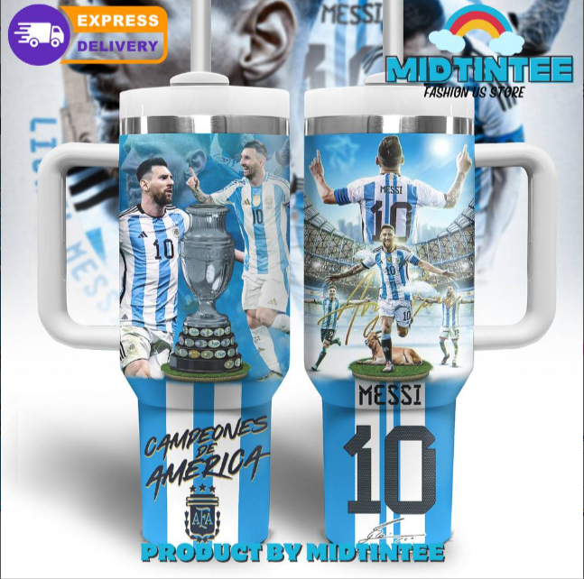 Lionel Messi Campeones De America 30oz or 40oz Stainless Steel Tumbler With Handle QDH