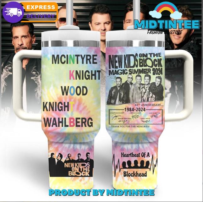 New Kids On The Block Magic Summer 2024 40th Anniversary 30oz or 40oz Stainless Steel Tumbler With Handle QDH