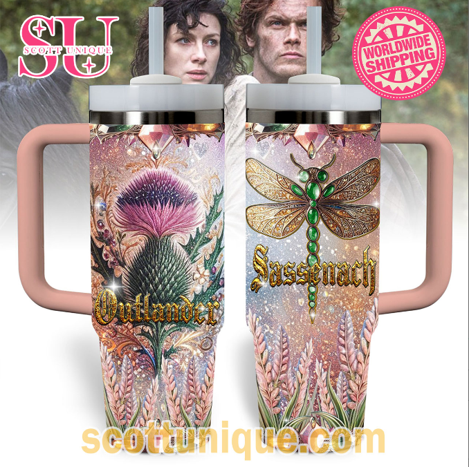 Outlander Sassenach Luxury Pink 30oz or 40oz Stainless Steel Tumbler With Handle QDH