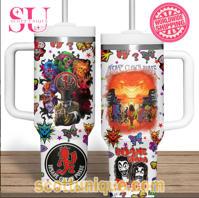 Insane Clown Posse Hatchet In Hand Juggalo Pill The End 30oz or 40oz Stainless Steel Tumbler With Handle QDH