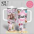 Reba McEntire Fancy White Premium 30oz or 40oz Stainless Steel Tumbler With Handle QDH