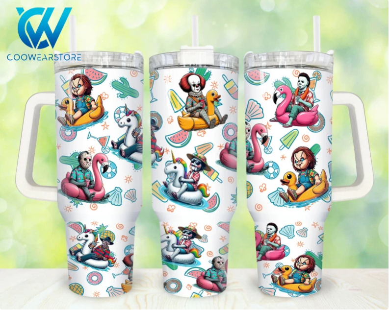 Movies Characters Horror Characters Summer Halloween 30oz or 40oz Stainless Steel Tumbler With Handle QDH