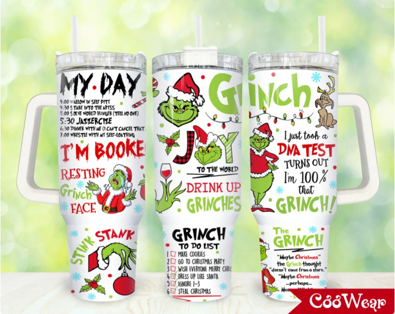 Christmas Merry Christmas Cartoon Christmas 30oz or 40oz Stainless Steel Tumbler With Handle QDH