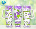 Purple Christmas Merry Christmas Cartoon Christmas 30oz or 40oz Stainless Steel Tumbler With Handle QDH