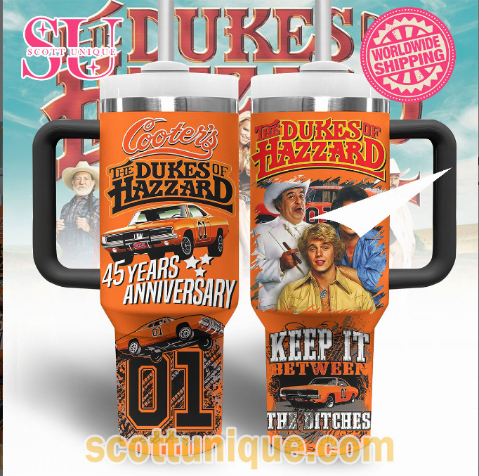Cooter's The Dukes Of Hazzard 45 Anniversary 30oz or 40oz Stainless Steel Tumbler With Handle QDH