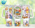 Cartoon Characters Bear and Friends Bear Cartoon 30oz or 40oz Stainless Steel Tumbler With Handle QDH