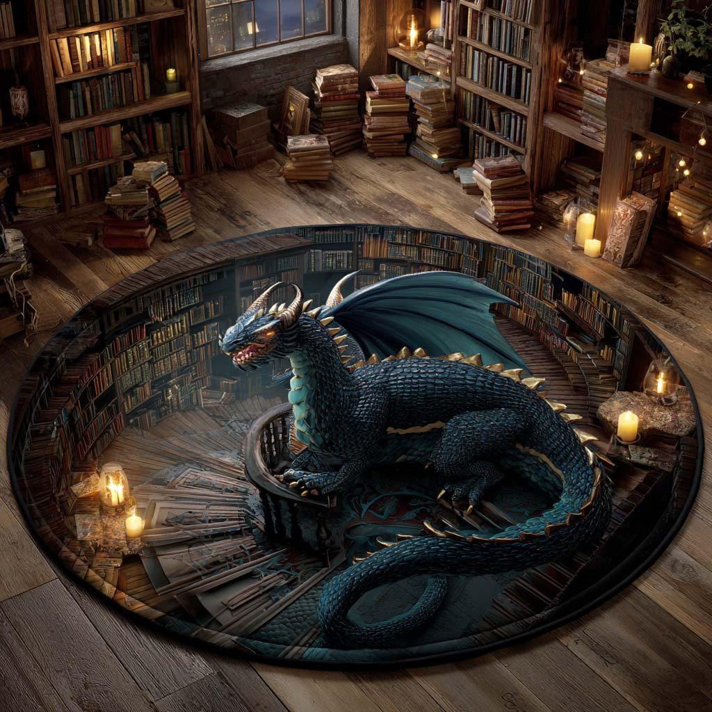 Shadow Flame Round Mat Rug - Nature Design | Serene Home Decor (Design 2)