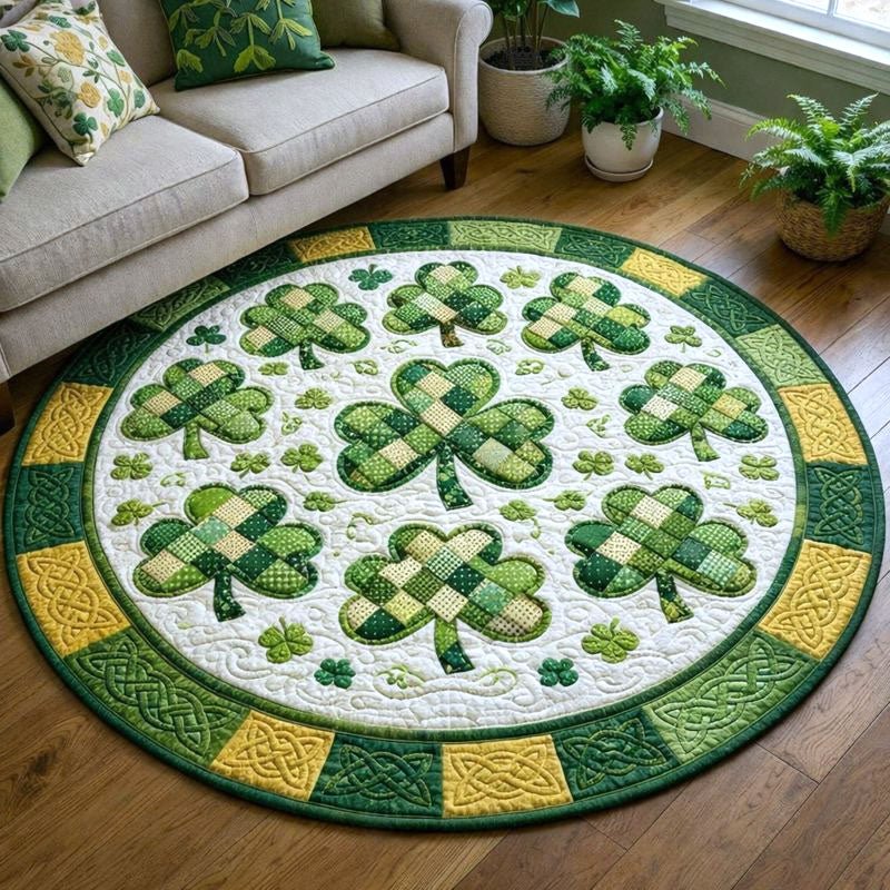 Shamrock Round Mat Rug - Nature Design | Serene Home Decor (Design 5)