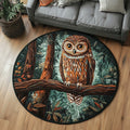 Silent Watcher Round Mat Rug - Nature Design | Serene Home Decor (Design 2)