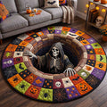 Skeleton Horror Round Mat Rug - Seasonal Design | Seasonal Circle Rug