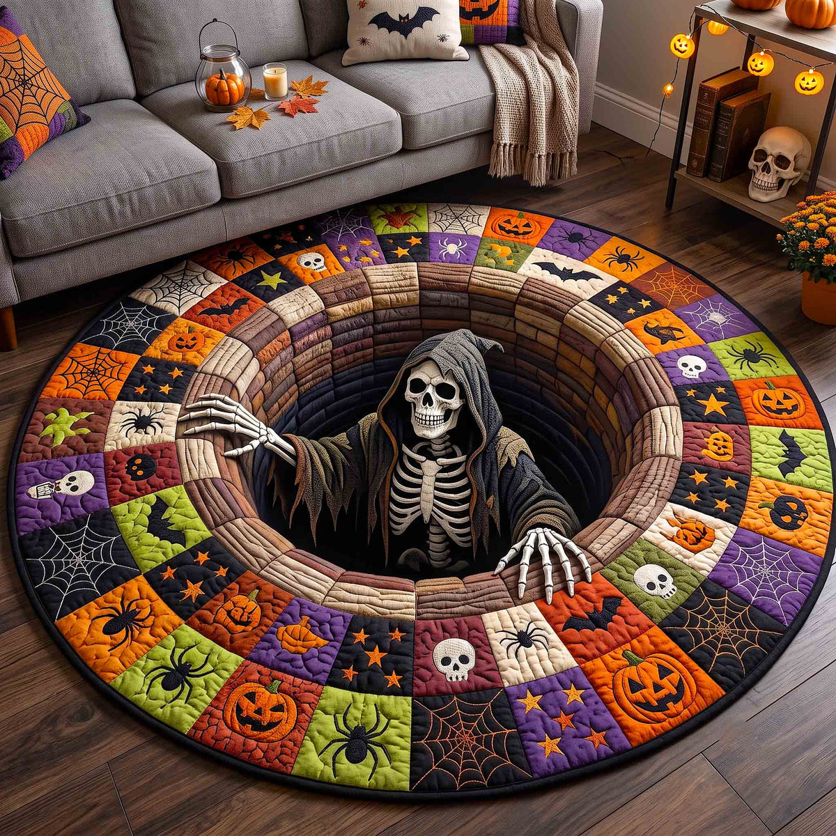 Skeleton Horror Round Mat Rug - Seasonal Design | Seasonal Circle Rug