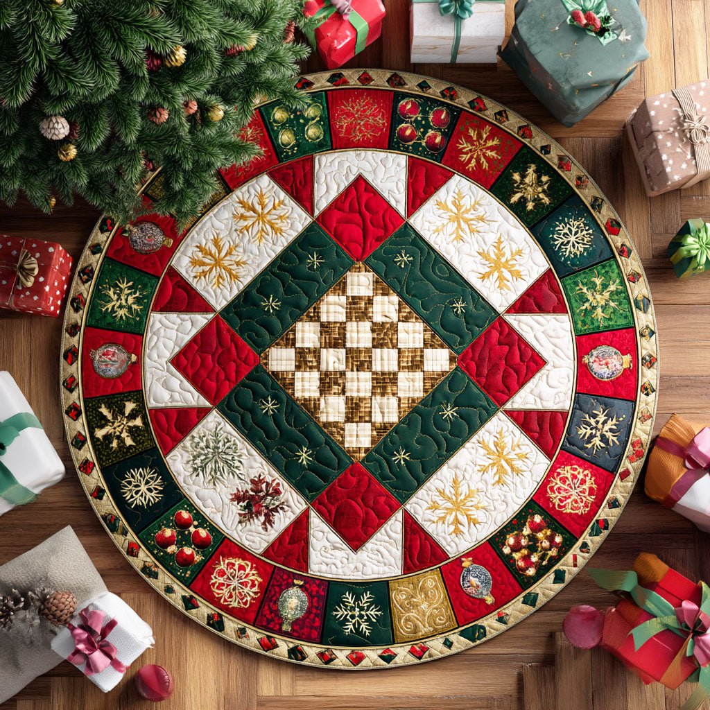 Snowy Eve Round Mat Rug - Nature Design | Serene Home Decor (Design 2)