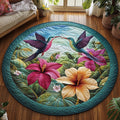 Spring Hummingbird Round Mat Rug - Nature Design | Serene Home Decor (Design 2)