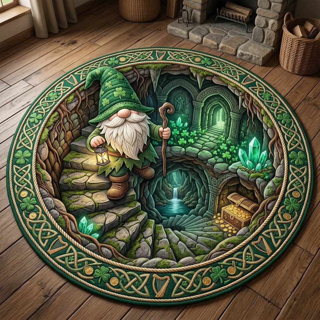 St. Patrick's Day Round Mat Rug - Nature Design | Serene Home Decor (Design 2)