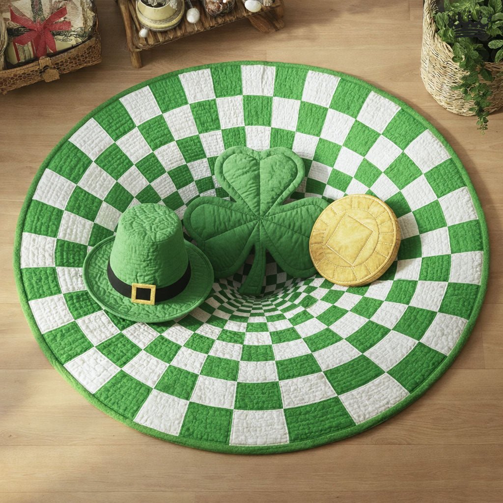St Patrick Day Round Mat Rug - Nature Design | Serene Home Decor (Design 2)