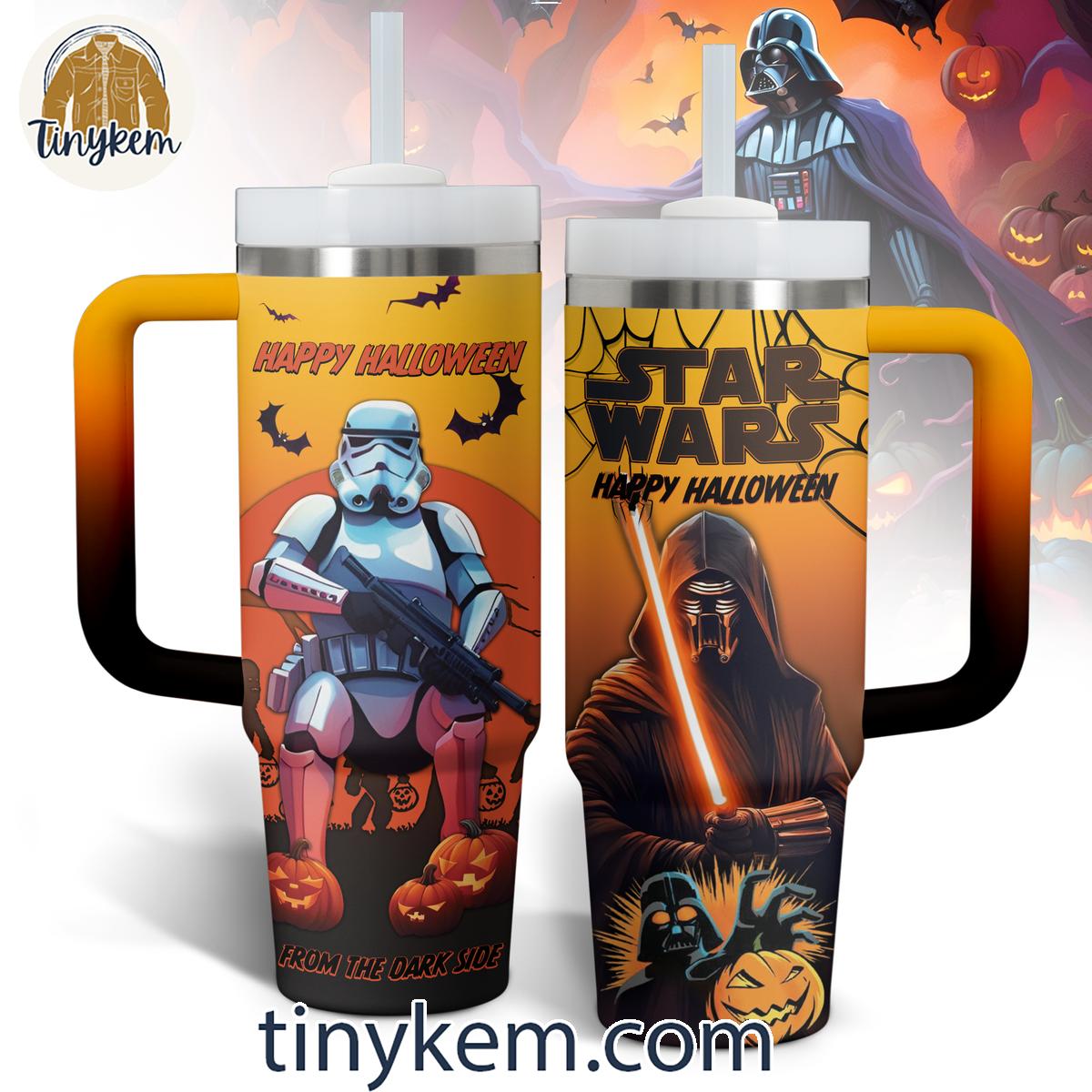 Star Wars Happy Halloween From The Dark Side 30oz or 40oz Stainless Steel Tumbler With Handle HG