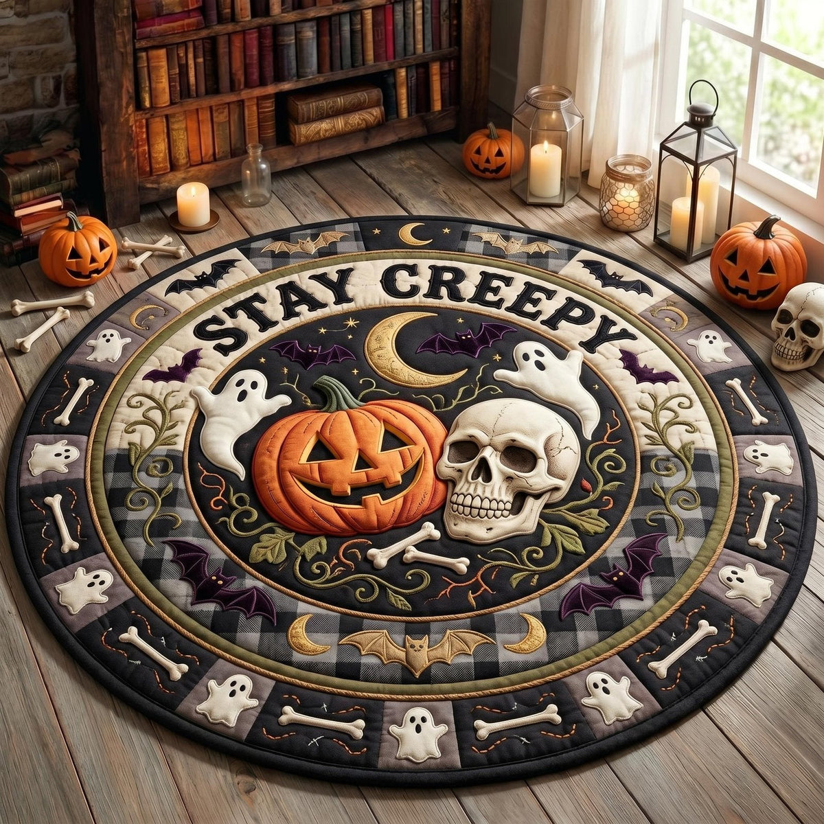 Stay Creepy Round Mat Rug - Nature Design | Serene Home Decor (Design 2)