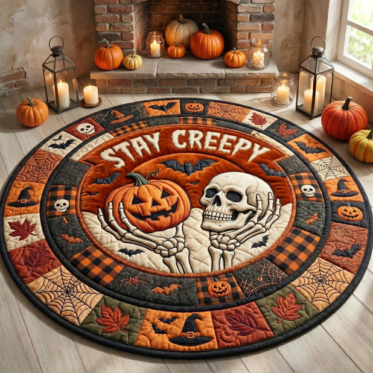 Stay Creepy Round Mat Rug - Nature Design | Serene Home Decor (Design 5)