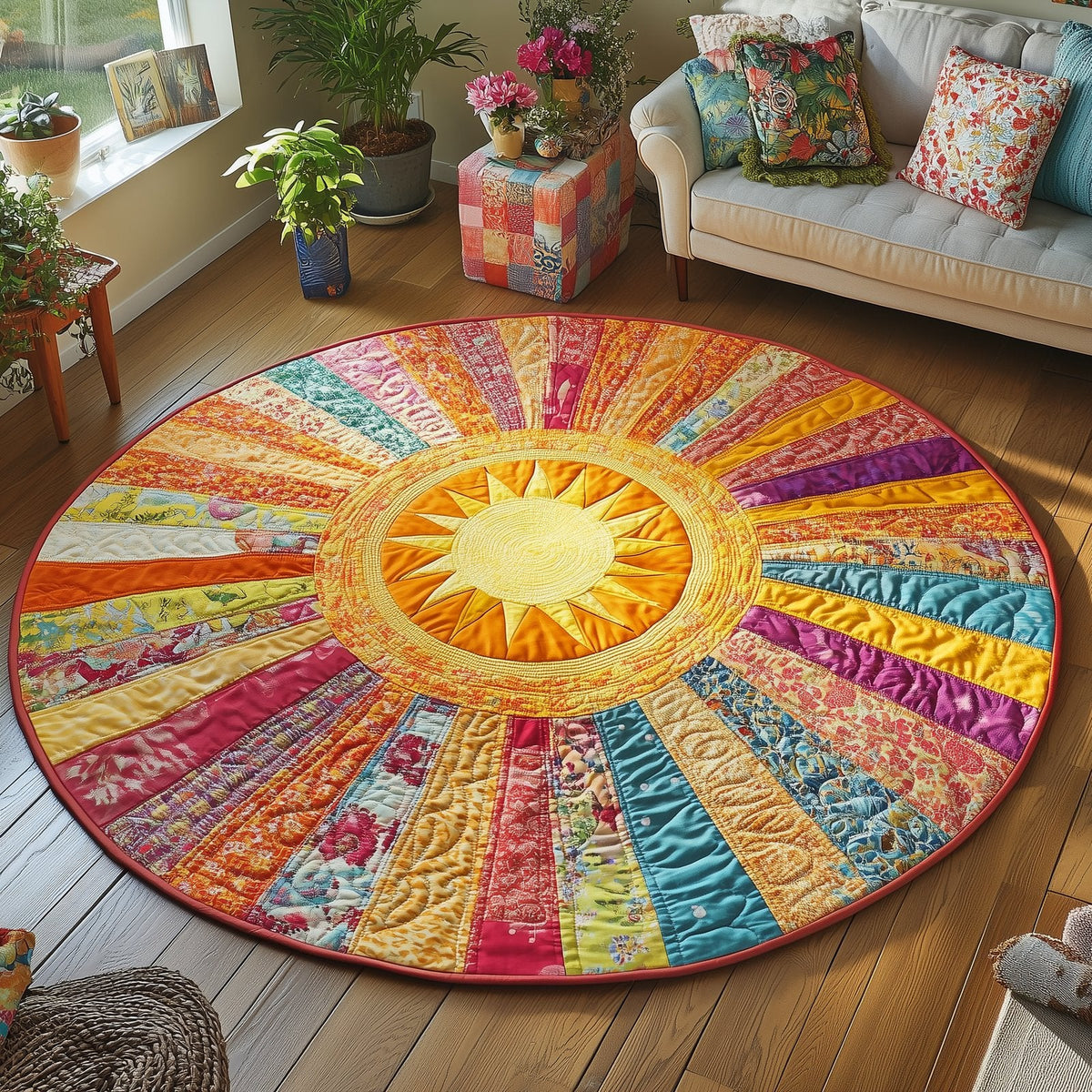 Sun Carnival Round Mat Rug - Nature Design | Serene Home Decor (Design 2)