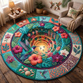 Tropical Hummingbird Round Mat Rug - Cute Animal Design | Charming Home Decor