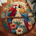 Tropical Parrot Round Mat Rug - Nature Design | Serene Home Decor (Design 2)