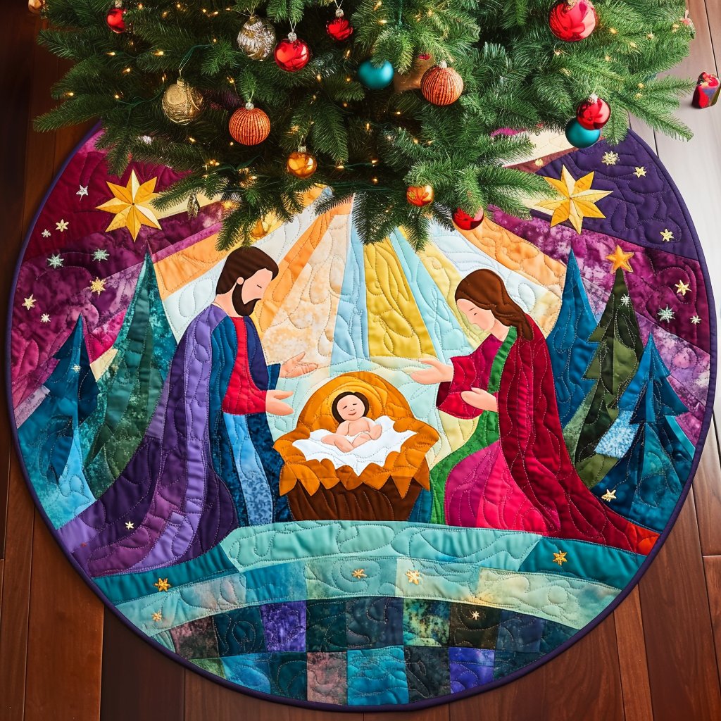 Vibrant Bethlehem Round Mat Rug - Nature Design | Serene Home Decor (Design 2)