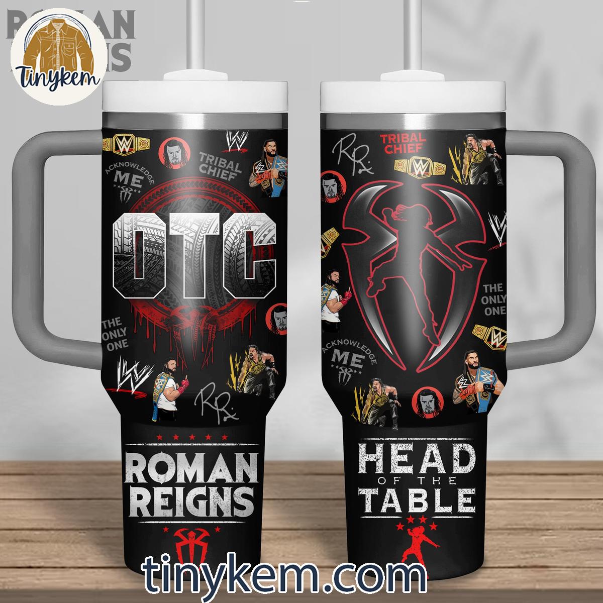 WWE Roman Reigns Head Of The Table 30oz or 40oz Stainless Steel Tumbler With Handle HG