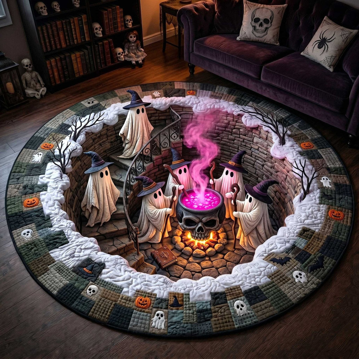 Wicked Spirits Round Mat Rug - Nature Design | Serene Home Decor (Design 3)