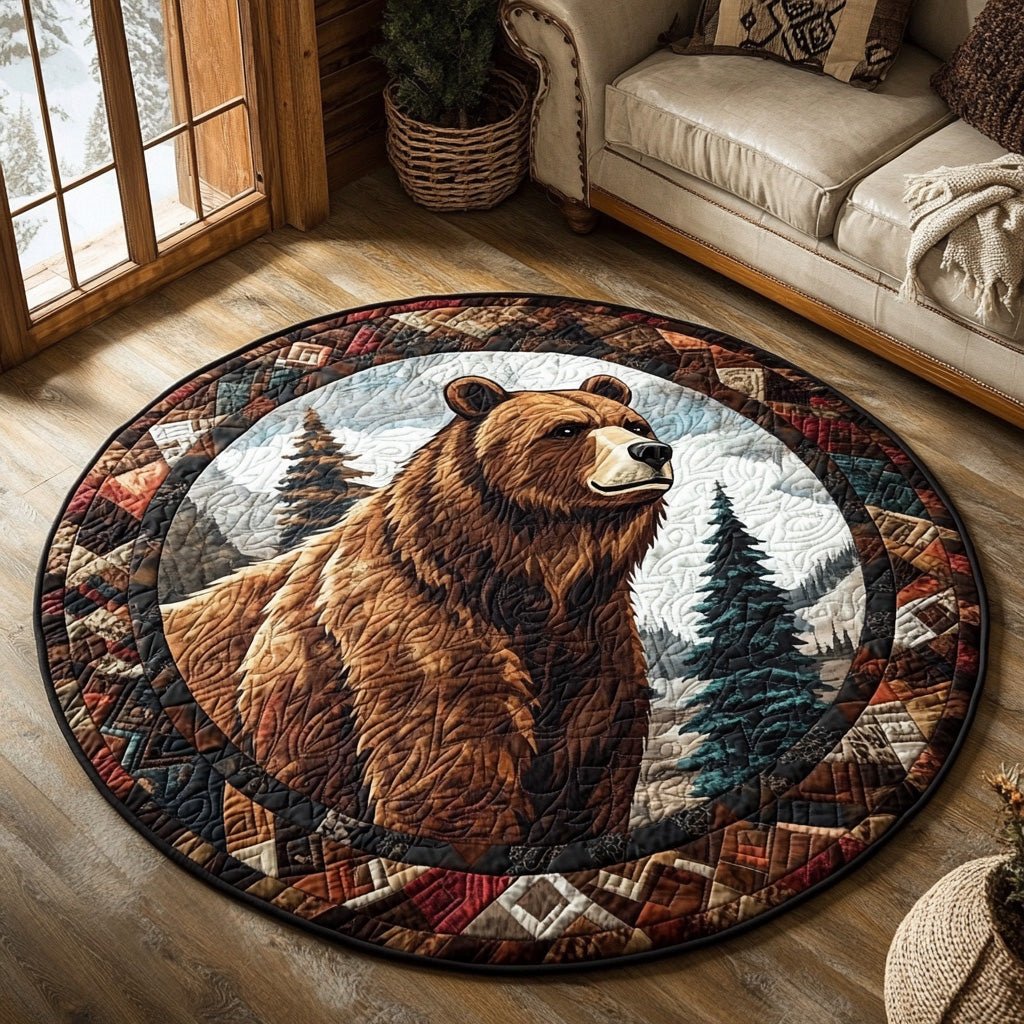 Wild Paws Round Mat Rug - Nature Design | Serene Home Decor (Design 2)