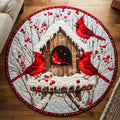 Winter Gathering Round Mat Rug - Nature Design | Serene Home Decor (Design 2)