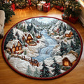 Winter Village Round Mat Rug - Nature Design | Serene Home Decor (Design 5)
