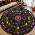 Witch Magic Circle Round Mat Rug - Seasonal Design | Festive Home Decor