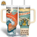 Zac Brown Band Themed Insulated Travel 30oz or 40oz Stainless Steel Tumbler With Handle HG Toes in the Water Ass in the Sand Lyric Design