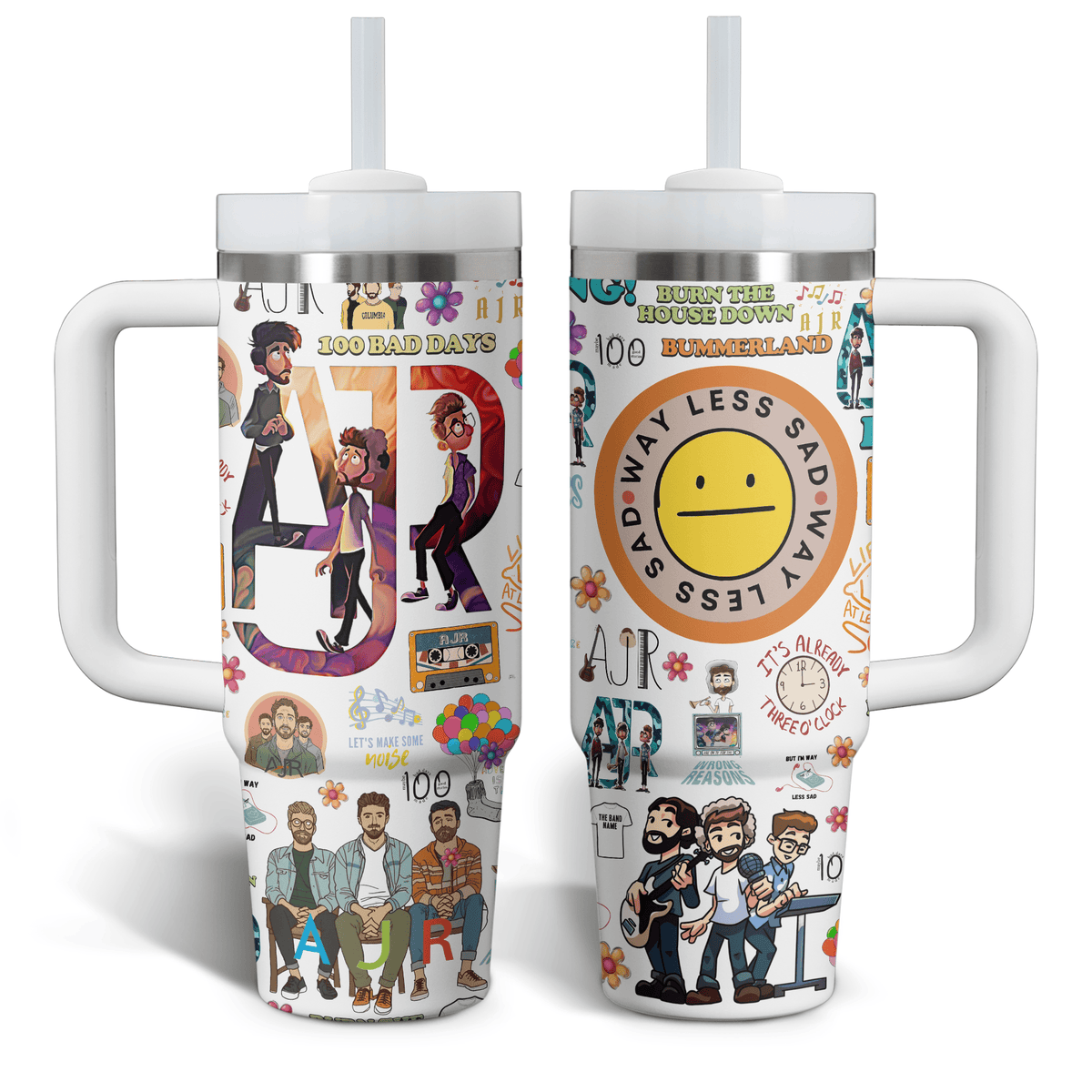 AJR Music Custom Stanley Quencher 30oz or 40oz Stainless Steel Tumbler With Handle HG
