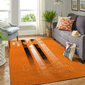 Striped Rug with Crossbones Design for Living Ro...