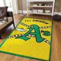 Baseball Rug for Living Room Sports Decor Green ...