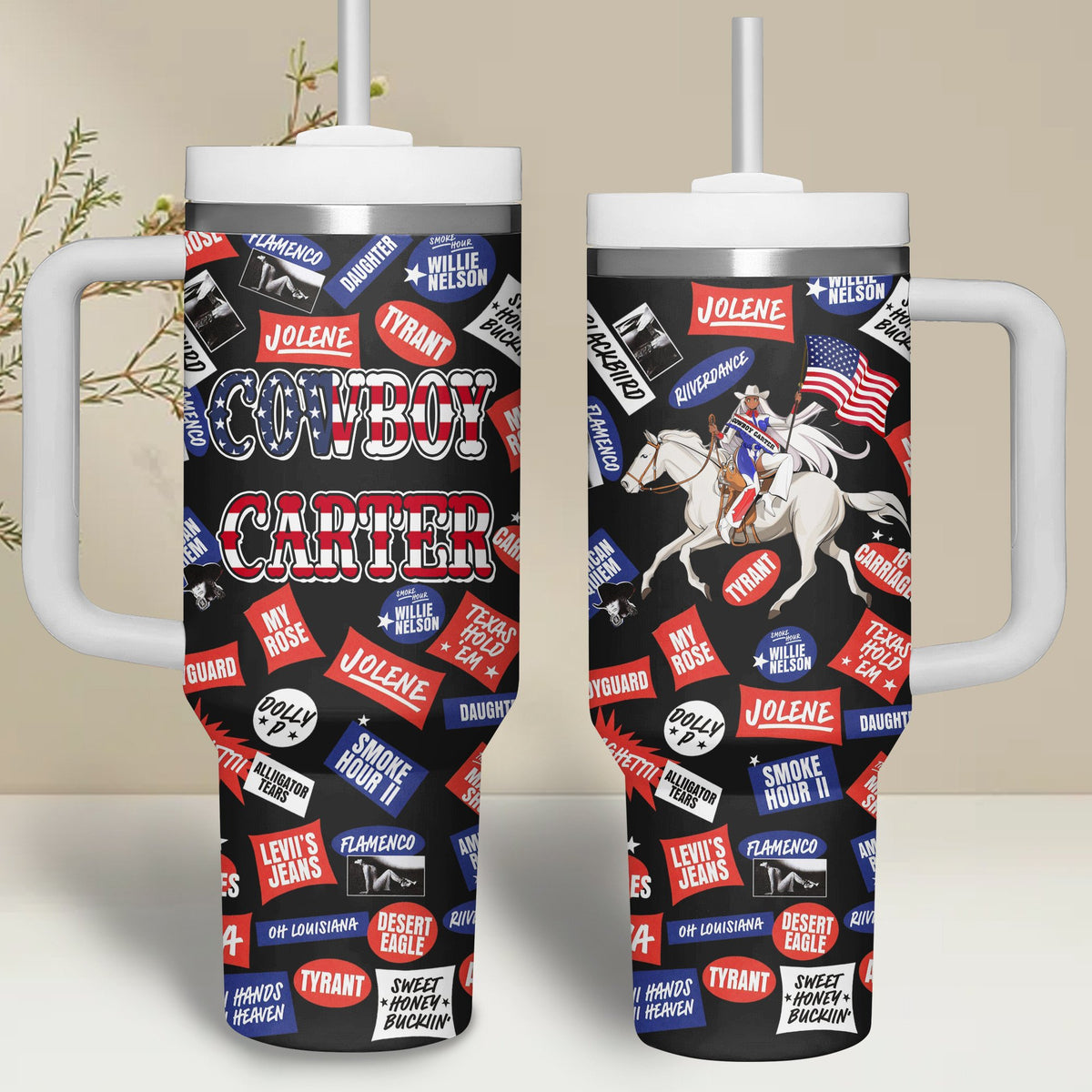 Beyonce Music Custom Stanley Quencher 30oz or 40oz Stainless Steel Tumbler With Handle HG With Handle