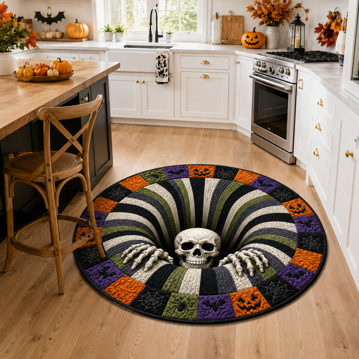 Chaotic Club Halloween Hypnotic Vortex 3D Rug