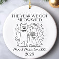 Personalized Cat Wedding Ornament: Funny Newlywed Gift