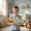 Personalized Winnie the Pooh Nursery Name Sign, 3D Wood Bear Wall Art, Custom Baby Room Decor, Pooh Nursery Gift, Wooden Name Plaque