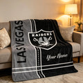 Personalized Las Vegas Rai.ders Blanket Soft Throw, Custom Name N.F.L Football Fan Gift