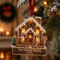 2D Flat Custom Gingerbread Family Ornament, Personalized Gingerbread House Acrylic Bauble, 2026 Christmas Keepsake