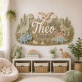 Personalized Dinosaur Wooden Name Sign, Custom Baby Boy Nursery Wall Decor, Dino Name Plaque, Jurassic Room Sign, Baby Shower Gift