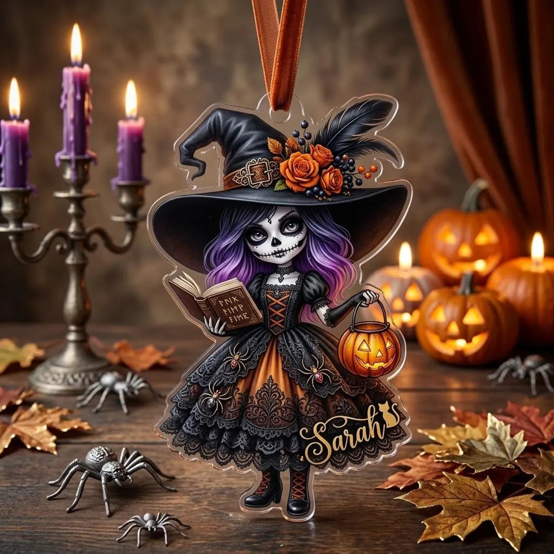 Little Witch Personalized Witch Custom Shaped Ornament, Tree Decor, Creepy Witchy Ornament for Wiccan, Preppy Ornament, Ornament Gift 2026